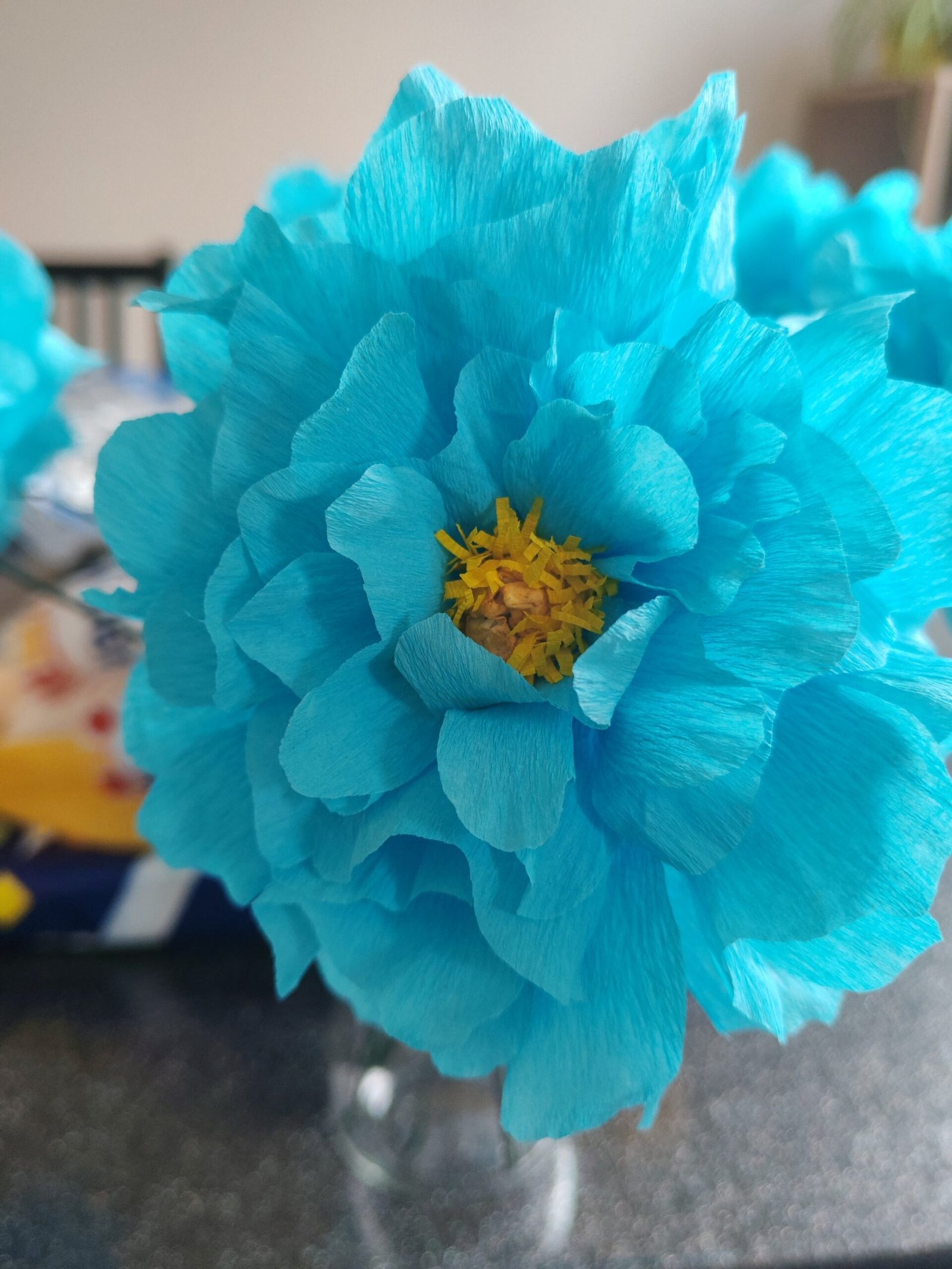 Fleur pivoine en papier crépon - Image 2